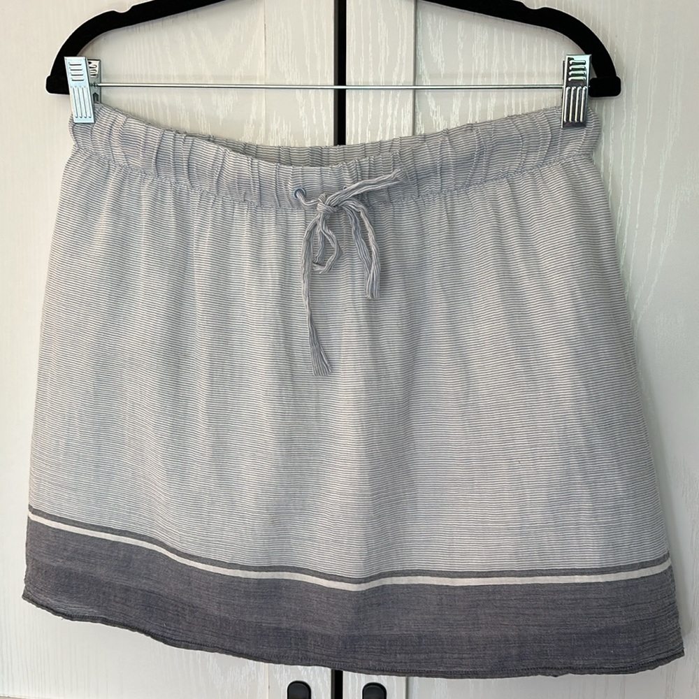 J.Crew Womens Blue White Striped Cotton Mini Skirt Lagenlook Preppy Beach Size S